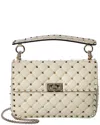 Valentino Rockstud Spike Medium Leather Shoulder Bag In White