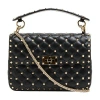 Valentino Rockstud Spike Medium Shoulder Bag In Black