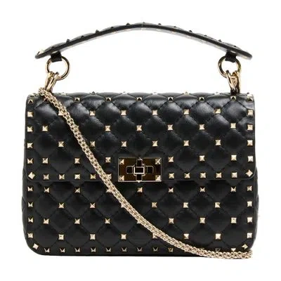 Valentino Garavani Rockstud Spike Medium Shoulder Bag In Black