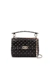 Valentino Rockstud Spike Medium Shoulder Bag In Black