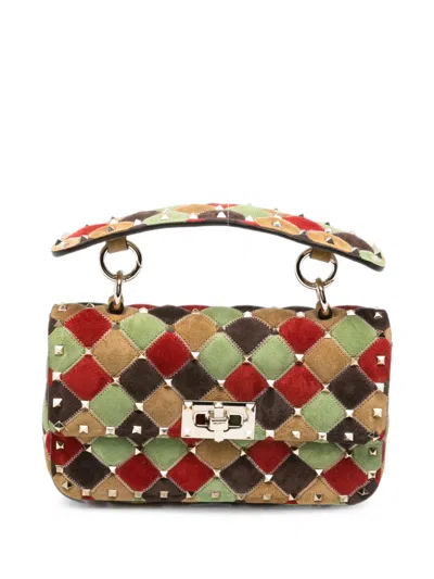 Valentino Garavani Rockstud Spike Patchwork Tote Bag In Multi