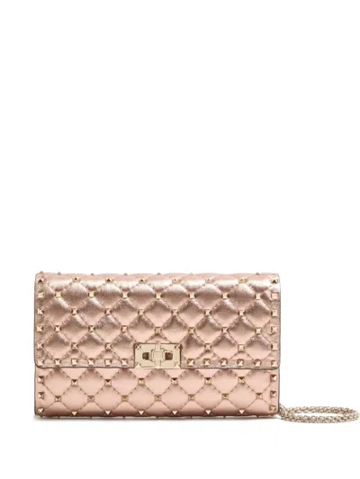 VALENTINO GARAVANI ROCKSTUD SPIKE QUILTED CLUTCH BAG