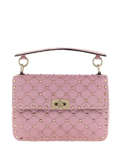 Valentino Garavani Rockstud Spike Quilted Tote Bag In Pink