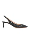 Valentino Rockstud Spike Shoes With Exposed Heels In Black