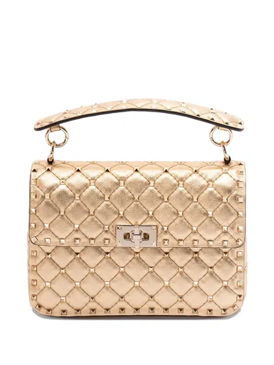 Valentino Garavani Rockstud Spike Shoulder Bag In Neutral