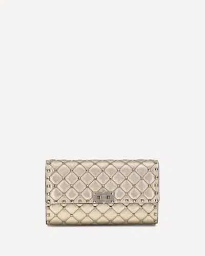 Valentino Garavani Rockstud Spike Shoulder Bag In Gold