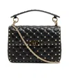 Valentino Rockstud Spike Medium Shoulder Bag In Black
