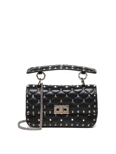 Valentino Garavani Rockstud Spike Shoulder Bag In Black