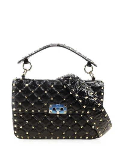 Pre-owned Valentino Garavani Rockstud Spike Shoulder Bag In Black