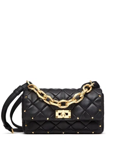 Valentino Garavani Rockstud Spike Shoulder Bag In Black