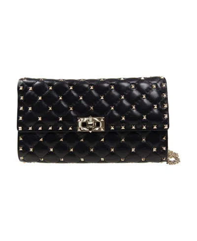 Valentino Garavani Rockstud Spike Shoulder Bag In Black