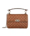Valentino Medium Shoulder Bag Spike Rockstud In Brown