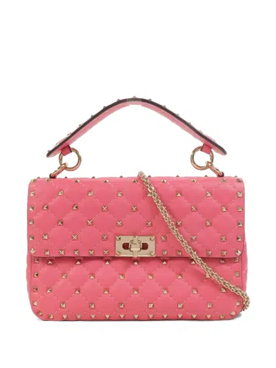 Pre-owned Valentino Garavani Rockstud Spike Shoulder Bag In Pink