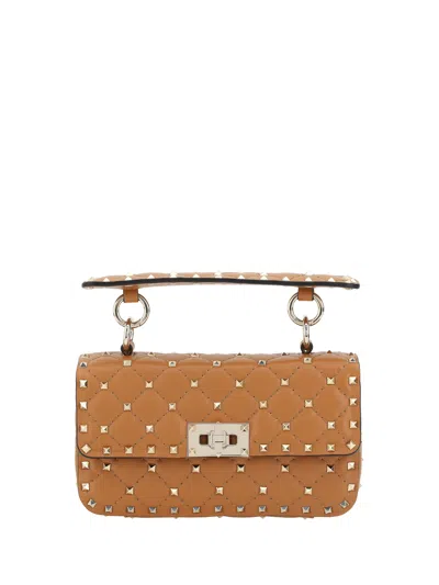 Valentino Garavani Valentino Small Shoulder Bag Rockstud Spike In Nutmeg