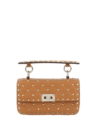 Valentino Garavani Valentino Small Shoulder Bag Rockstud Spike In Nutmeg