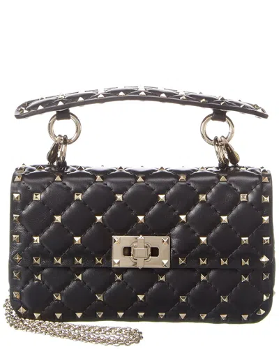 Valentino Garavani Valentino Rockstud Spike Small Leather Shoulder Bag In Black