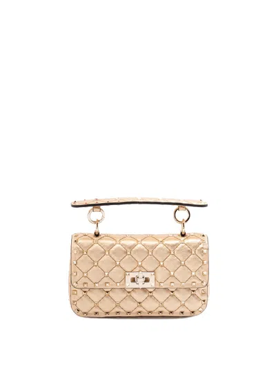 Valentino Garavani `rockstud Spike` Small Shoulder Bag In Silver