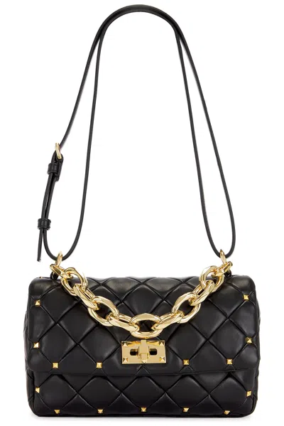 Valentino Garavani Rockstud Spike Small Shoulder Bag In Nero