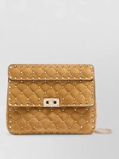 Valentino Garavani Rockstud Spike Suede Clutch Bag