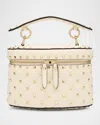 Valentino Garavani Rockstud Spike Top-handle Vanity Bag In Light Ivory