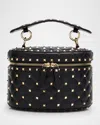 Valentino Garavani Black Quilted Leather Cylindrical Vanity Bag With Chain Women In Nero