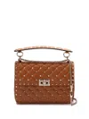 Valentino Rockstud Spike Tote Bag In Brown