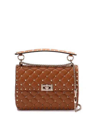 Valentino Garavani Rockstud Spike Tote Bag In Brown