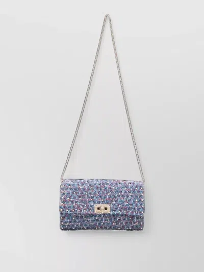 Valentino Garavani Rockstud Spike Tweed Clutch Bag