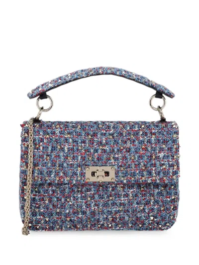 Valentino Garavani Rockstud Spike Tweed Tote Bag In Multi