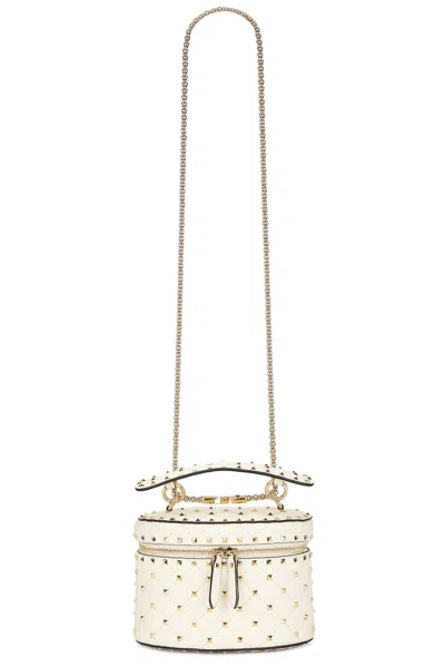 Valentino Garavani Rockstud Spike Vanity Bag In Light Ivory