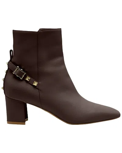 Valentino Garavani Valentino Rockstud Square Toe Leather Bootie In Multi