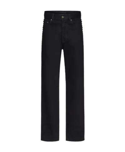 Valentino Rockstud Straight-leg Jeans In Black