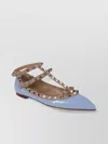 VALENTINO GARAVANI ROCKSTUD STRAP BALLERINA T. 05