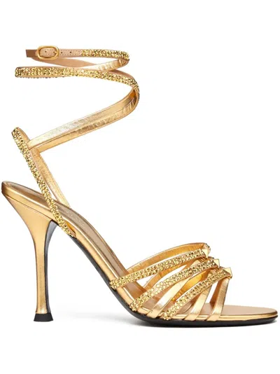 Valentino Garavani Woman Sandals Gold Size 12 Leather