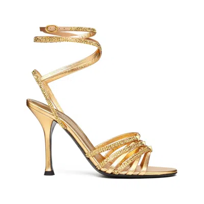 Valentino Garavani Woman Sandals Gold Size 12 Leather