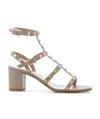Valentino Rockstud Caged 60 Leather Ankle Strap Sandal In Multi
