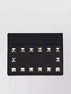 Valentino Rockstud Grainy Leather Card Holder In Black