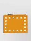Valentino Rockstud Studded Leather Wallet In Yellow