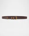 Valentino Garavani Rockstud Suede Belt, 30mm In Brown