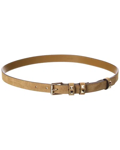 Valentino Garavani Valentino Rockstud Suede Belt In Transparent
