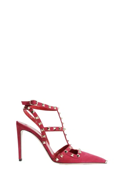 Valentino Garavani Rockstud Suede Pumps In Pink