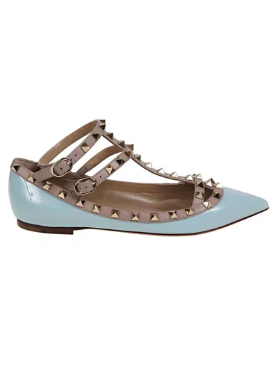 Valentino Garavani Valentino Rockstud T. 05 Ballerina In Blue
