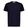 Valentino Cotton Crewneck T-shirt With Black Untitled Studs In Blue