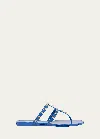 Valentino Garavani Rockstud Thong Resort Sandals In Zhx Riverside Blue