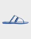 Valentino Rockstud Thong Resort Sandals In Zhx Riverside Blue