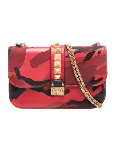 Pre-owned Valentino Garavani Rockstud Top Handle Bag In Red
