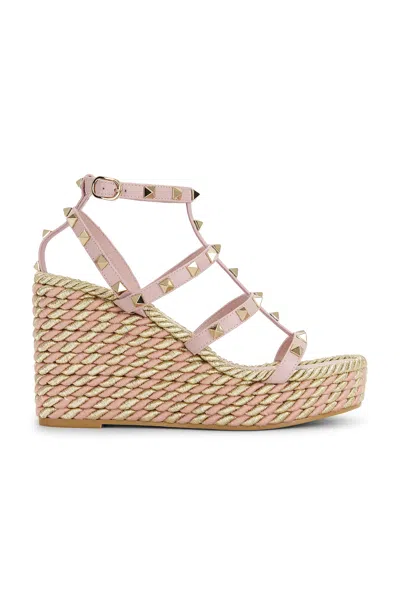 Valentino Garavani Rockstud Torchon Espadrilla Wedge