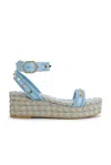 Valentino Rockstud Torchon Flatform Espadrilla Sandal