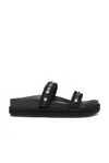 Valentino Black Rockstud Sandals In Black