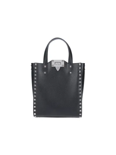 Valentino Garavani Rockstud Tote Bag In Black  
